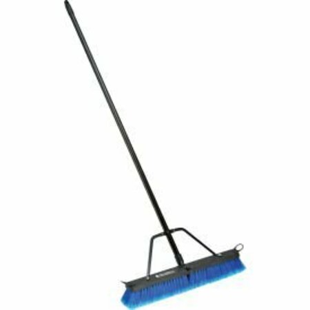GLOBAL EQUIPMENT GEC&#153; 24" Push Broom W/ Plastic Block & Steel Handle, Multi-Surface Sweep 562200 +311201+334200